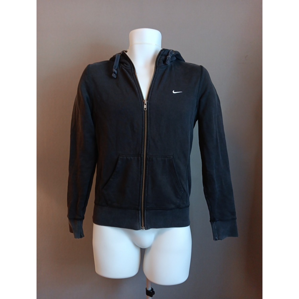 Nike The Athletic Dept Hoodie Small Black Lined Zip Up VTG 2000s Full Zip Womans